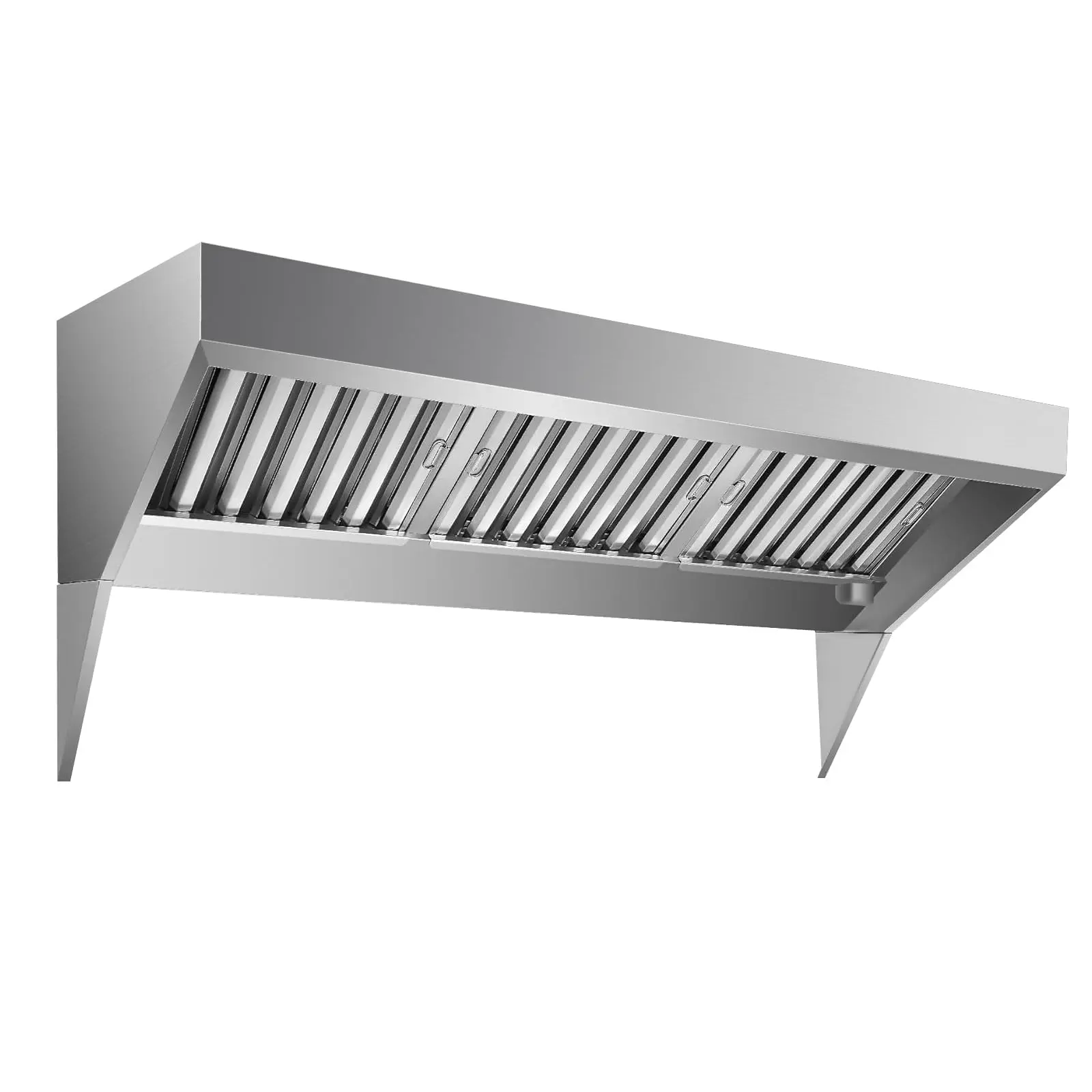 GAOMON 6FT Heavy-Duty Commercial Exhaust Hood – 201 Stainless Steel Wall-Mount Kitchen Ventilation with 4 Detachable u-Shaped Grease Filters, Rust-Resistant for Restaurant, Food Truck, Concession Trailer & c