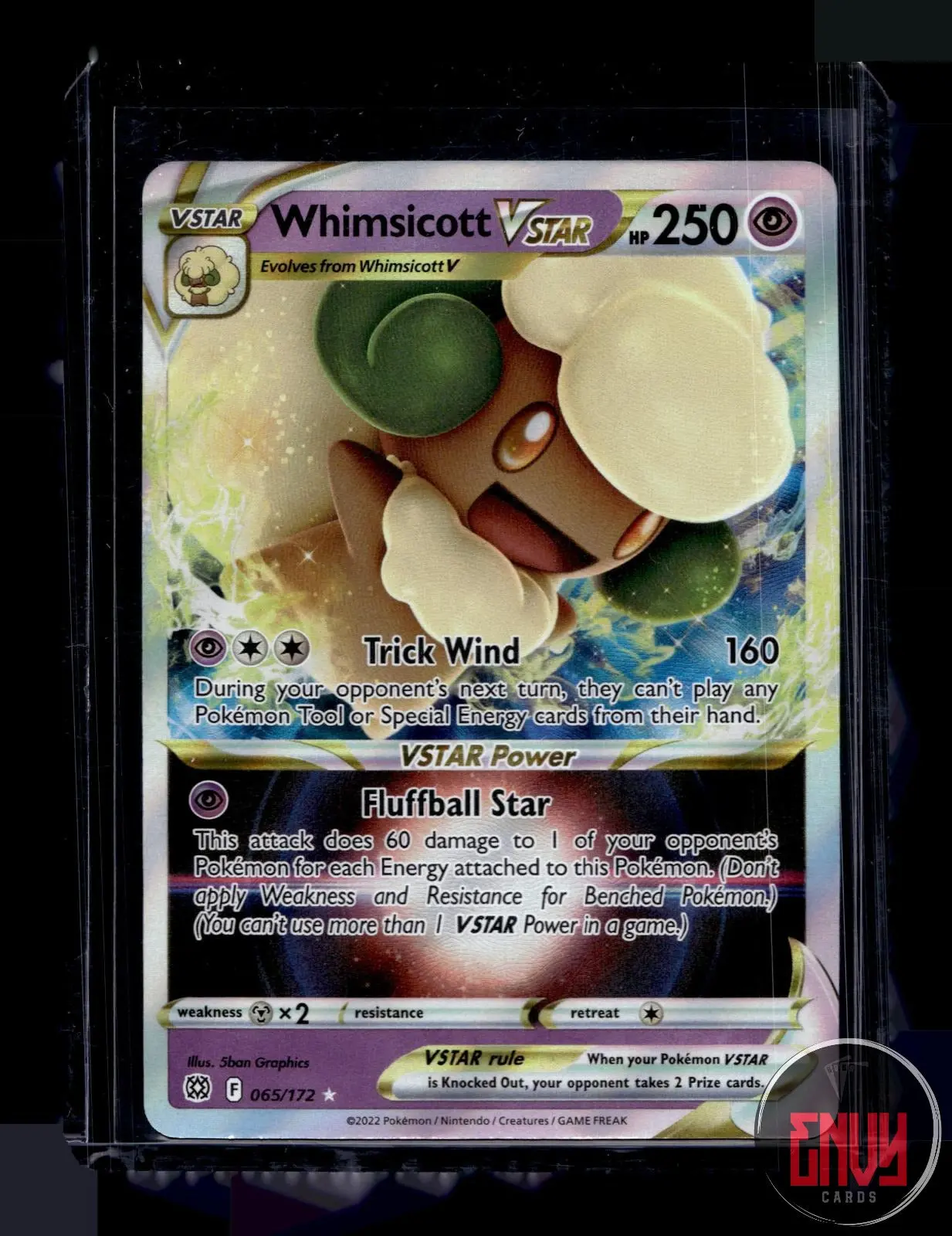 Whimsicott VSTAR Near Mint 065/172 VSTAR Rare Brilliant Stars Pokemon Holo