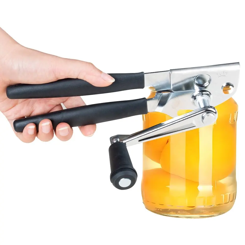 Crank Manual Can Openers,Commercial Heavy Duty Swing Away Can Opener with Long Handle,Black,home essentials