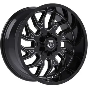 TIS 544BM 2.0 20x10 -20 (8x170) Gloss Black Alloy Wheel with Milled Spoke Accents 4.71 Backspacing 3700 Load Rating