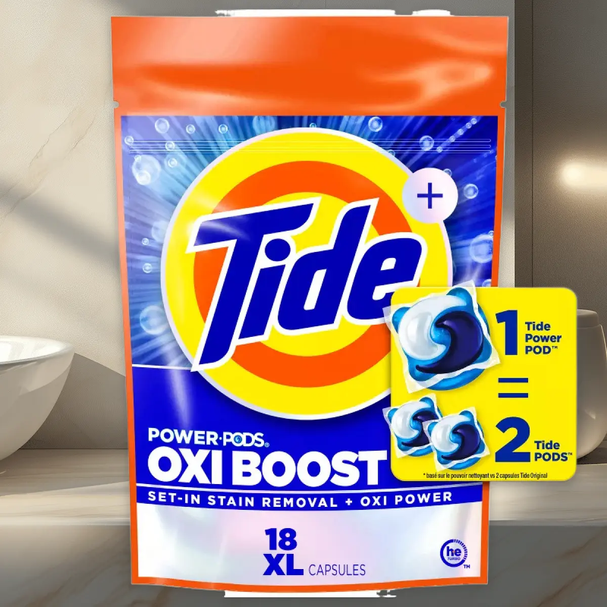 Ti Oxi Boost undry tergent Power Pods wh Stain Remover