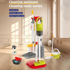 Kids Realistic Cleaning Tool Set Vacuum Broom Mop Toy, No Batteries Included, Requires 3 Aa Batteries, Perfect for Role Play & Fun Learning, Cleaning Playset