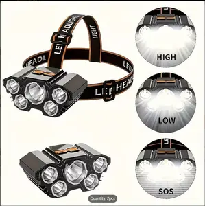 TikTok Top Seller Outdoor Gifts Gift for Fishing Enthusiasts Rechargeable LED Headlamp 4 Modes Waterproof Forehead Safety Helmet Lamp Adult Adjustable Headlight for Outdoor Camping Hiking Running Fishing