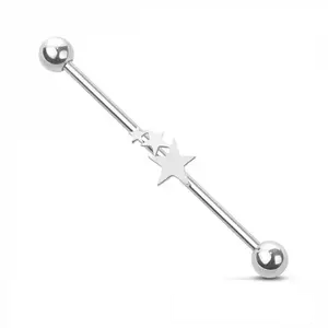 Triple Star Industrial Barbell - 316L Stainless Steel