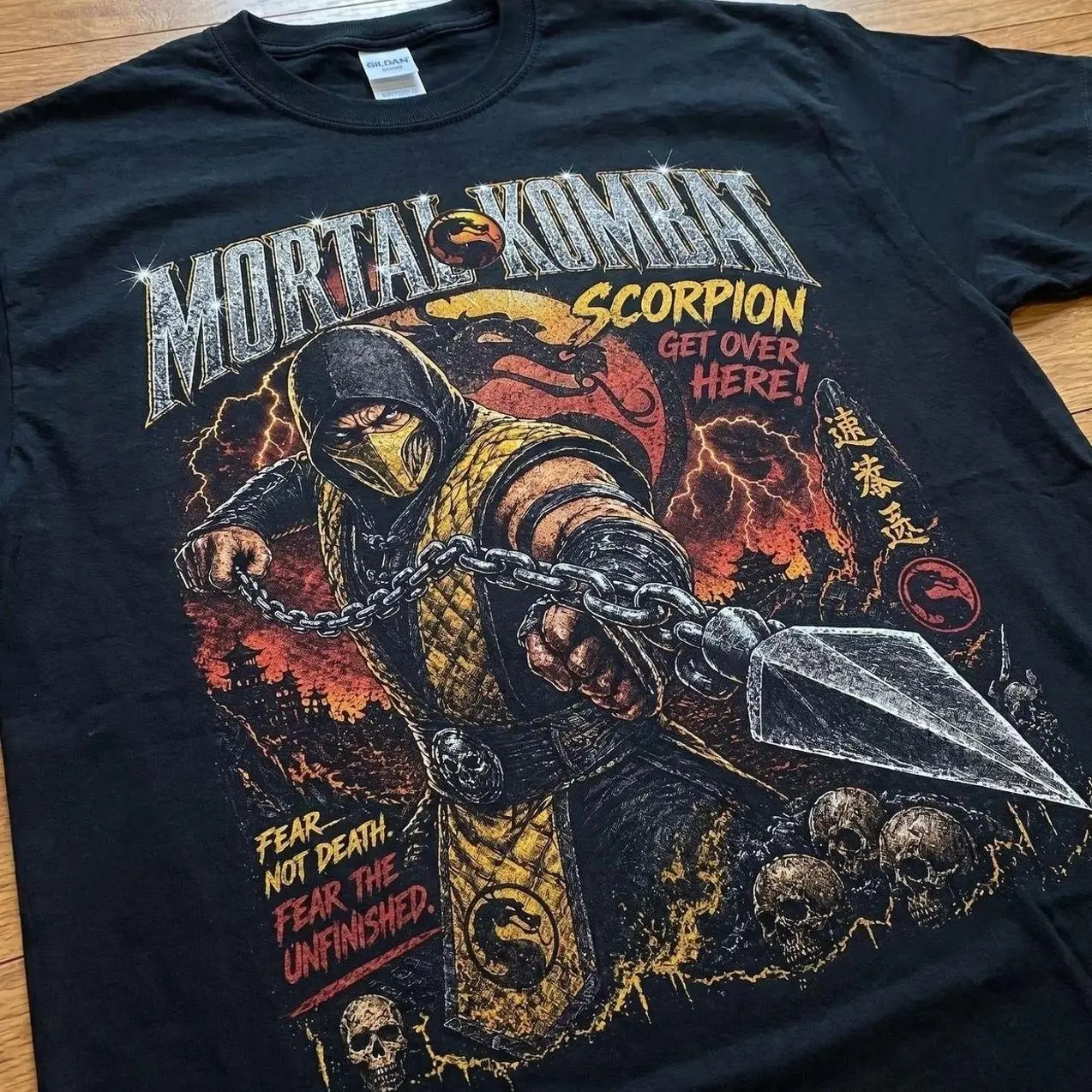 Yellow Ninja Fighter Tee | Vintage Gaming Bootleg Graphic Shirt B64 M27