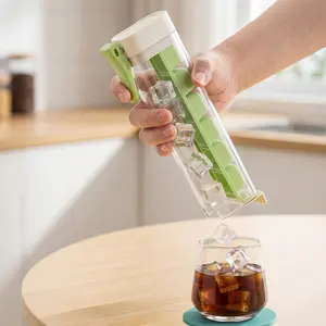 Finally a hassle-free ice mold! Food-grade safe material, one-hand easy press to release ice instantly, mini compact design for home use, no mess no stick, reusable & durable ice cube tray perfect for cold drinks, coffee & daily use-MM1