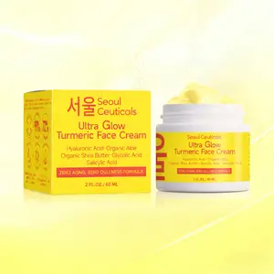 Seoul Ceuticals Ultra Glow Turmeric Face Cream (60ml) | Hyaluronic Acid + Glycolic Acid | Anti-Aging & Brightening