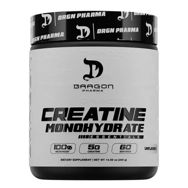 DRAGON PHARMA Creatine Monohydrate, Aid Muscle Recovery, Post-Workout Supplement, Antioxidant Support (60 Servings, Unflavored)