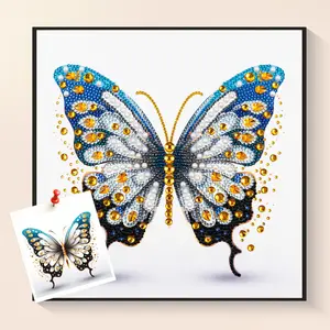 Butterfly Love - DIY Art 5D Diamond Painting Kit 13.8*13.8 inches Home Decoration Romantic Special-Shaped Drills Art Style Gift | Couples & Newlyweds, Great Valentine’s Day/Newlywed Gift for Wedding Room Decor