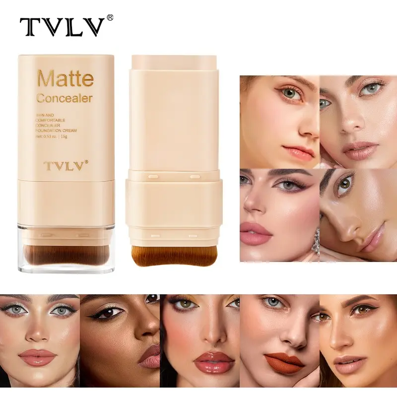 Radiant Glow Foundation Stick, Concealer Foundation Hybrid, Long-Lasting Anti-Stain Formula, Multi-Layered Suitable for All Skin Types, Covers Redness and Adds Brightness