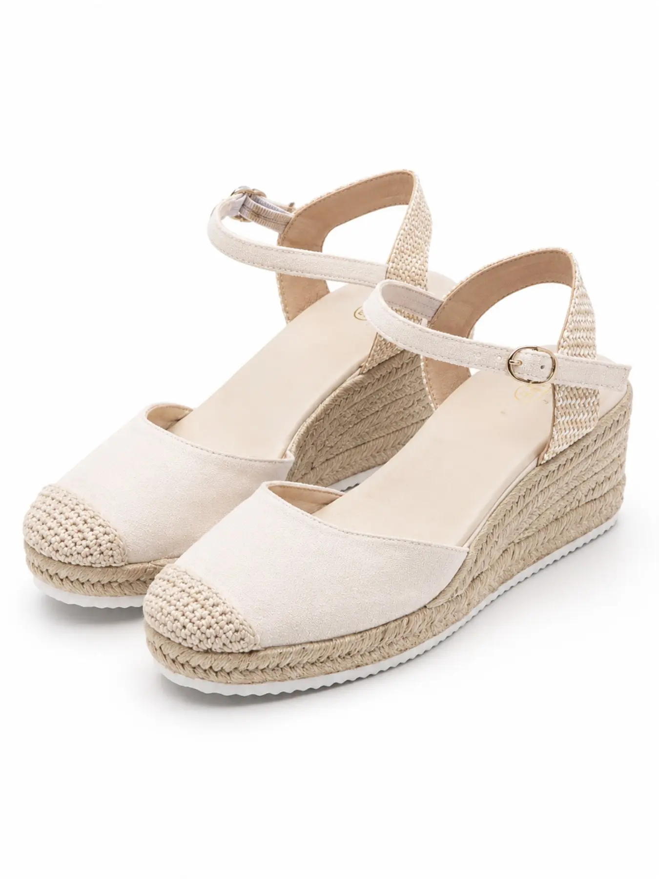 Women's Ankle Strap Espadrille Wedge Heel Sandals Closed Toe Platform Boho Summer Shoes