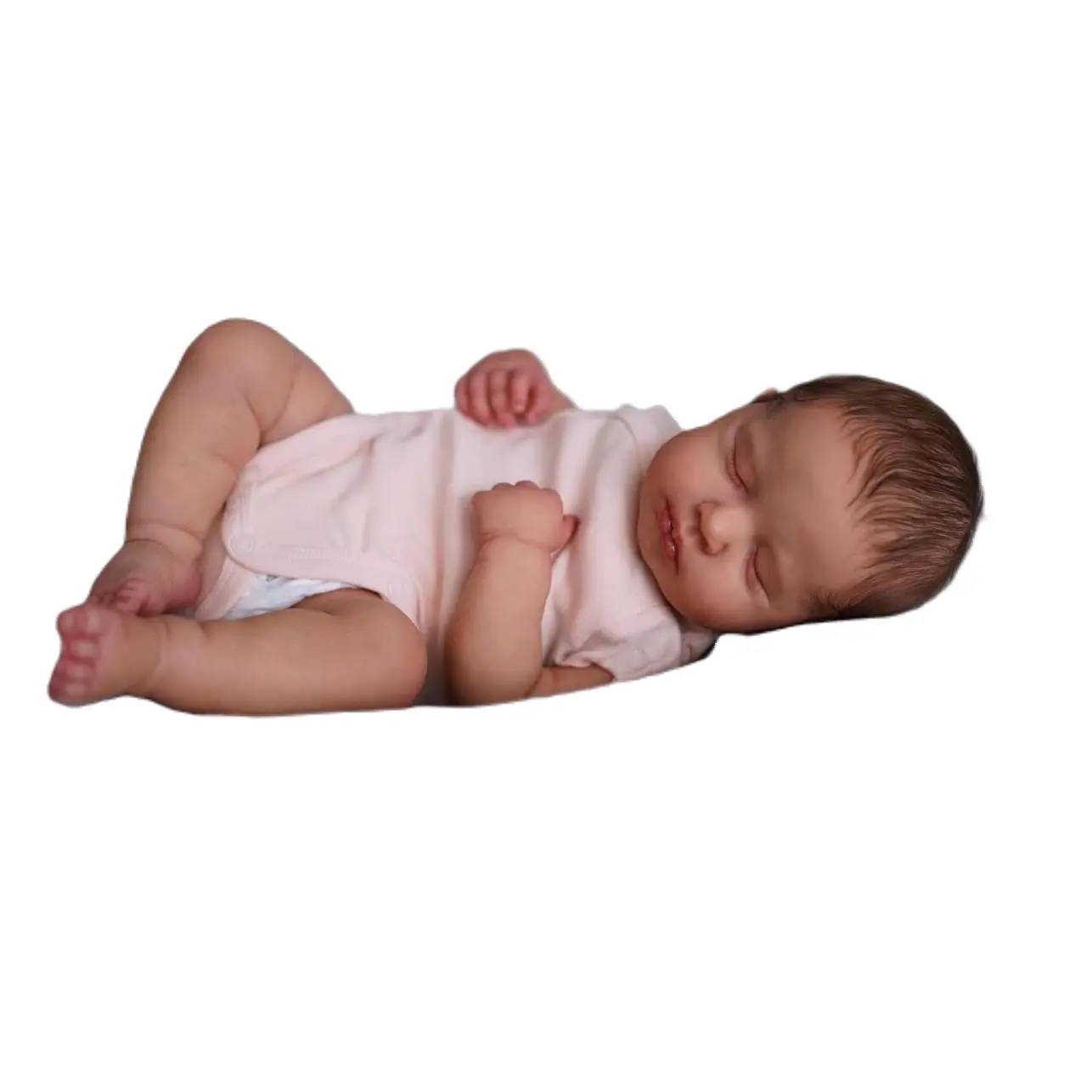19-Inch Full-Body Silicone Waterproof Lifelike Newborn Girl Reborn Baby Doll Washable with Feeding Accessories Cuddly Doll Gift for Kids Age 3+