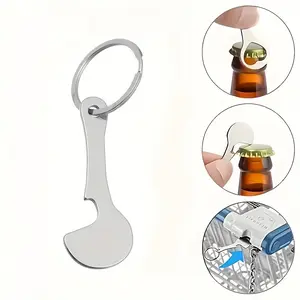 Stainless Steel Shopping Cart Keychain, Durable Detachable Bottle Opener, Fashionable Women's Accessory, Handcart Unlock Token