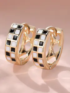 Fashionable Checkerboard Pattern Hoop Earrings, Elegant Jewelry for Women for Party, Daily Clothing Decor, Trendy All-match & Exquisite Jewelry for Birthday Gift, Versatile Earrings, Fashionable Jewelry Accessories