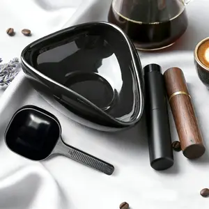 4pcs Coffee Bean Dosing Cup Set, Rdt Spray Bottle & Espresso Stirrer, Ceramic Dosing Vessel Tray, Coffee Bar Accessories, Coffee Making Tool, Perfect Gift