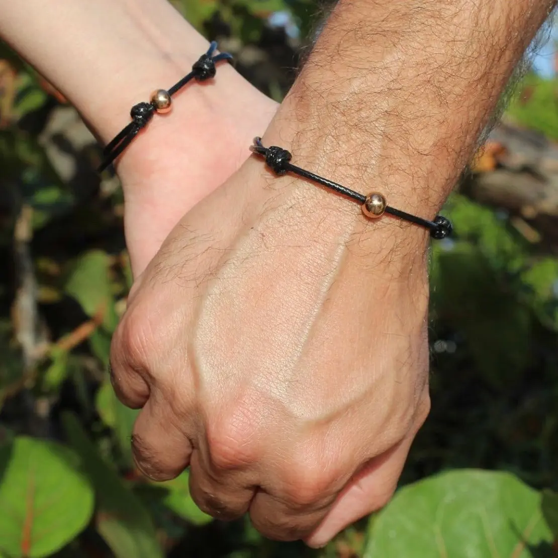 His and Hers, Rose Gold Stainless Steel, Couple Bracelets, Matching Bracelets,  Set of 2