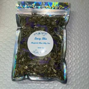 LUCY BLU Mugwort Egyptian Blue Lotus Lucid Dream Tea Blend with Ashwagandha Chamomile & Passion Flower for Restful Sleep Natural Herbal Beverage