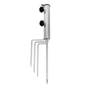 Portable Outdoor Umbrella Stand, Easy Insert Design, Suitable for Beach Grass Sand, Patio Garden Use, Four Corner Ground Stake, Patio Umbrella Base
