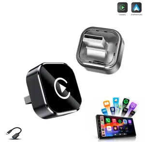 2026 Wireless CarPlay for iPhone & Android, 2-in-1 Plug and Play Converts Wired to Wireless CarPlay Android Auto, Fast Auto-Connect, Zero Latency, Compact Design with USB/USB-C Port(Silver)