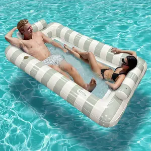 Family floating lounge chair, inflatable swimming pool lounge, pool float with pillow, four in one sunbathing pool raft, party gift
