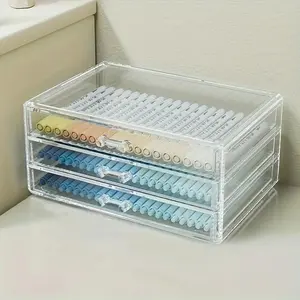 Transparent Acrylic Desk Organizer with Drawers, Clear Organizer, Multi-Purpose Storage Box for Students & Office Supplies, Stationery Organizer, Office Desk Accessories, Durable Design