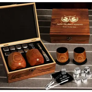 Charred Oak Whiskey Tumblers - Christmas Present For Bourbon Lovers, Holiday Gift For Dad & Festive Glassware For Boyfriend