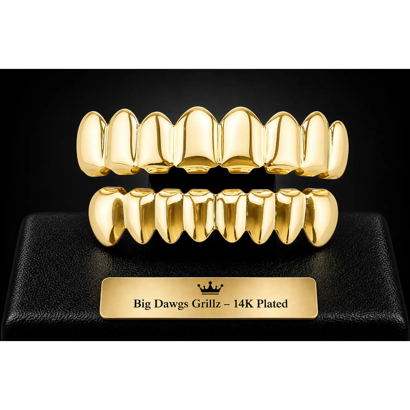 14K Gold Plated 8 Upper & 8 Lower Grillz Set