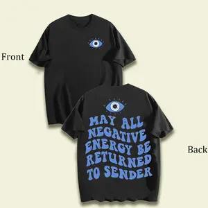 Y2K Evil Eye Energy Shield T-Shirt Send Back The Bad Vibes Tee Energy Ward Return To Sender Holiday Gifts Couple's Clothing Made In USA For Women For Men [CoreVarsity.us cotton t-shirt/sweatshirt/hoodie, soft and comfortable]