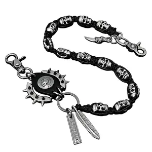 Men Skull Hip Hop Jeans Pants Chain Feather Eagle Catching Chain Wallet Chain