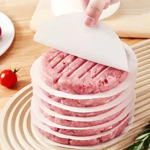 100/500pc Non-Stick Baking Paper, Round Burger Patty Paper, Food Grade, Reusable & Durable, Perfect for Kitchen Use