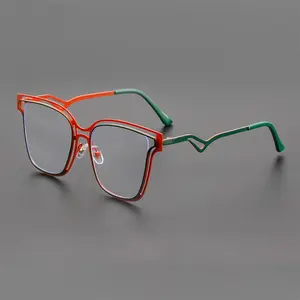 Men Women Fashion Retro Square Large Frame Metal Reading Glasses, +1.0 to +4.0 Strength, Lightweight Durable PC Material, Daily Use, High Quality Eyewear, Square Frame Eyeglasses