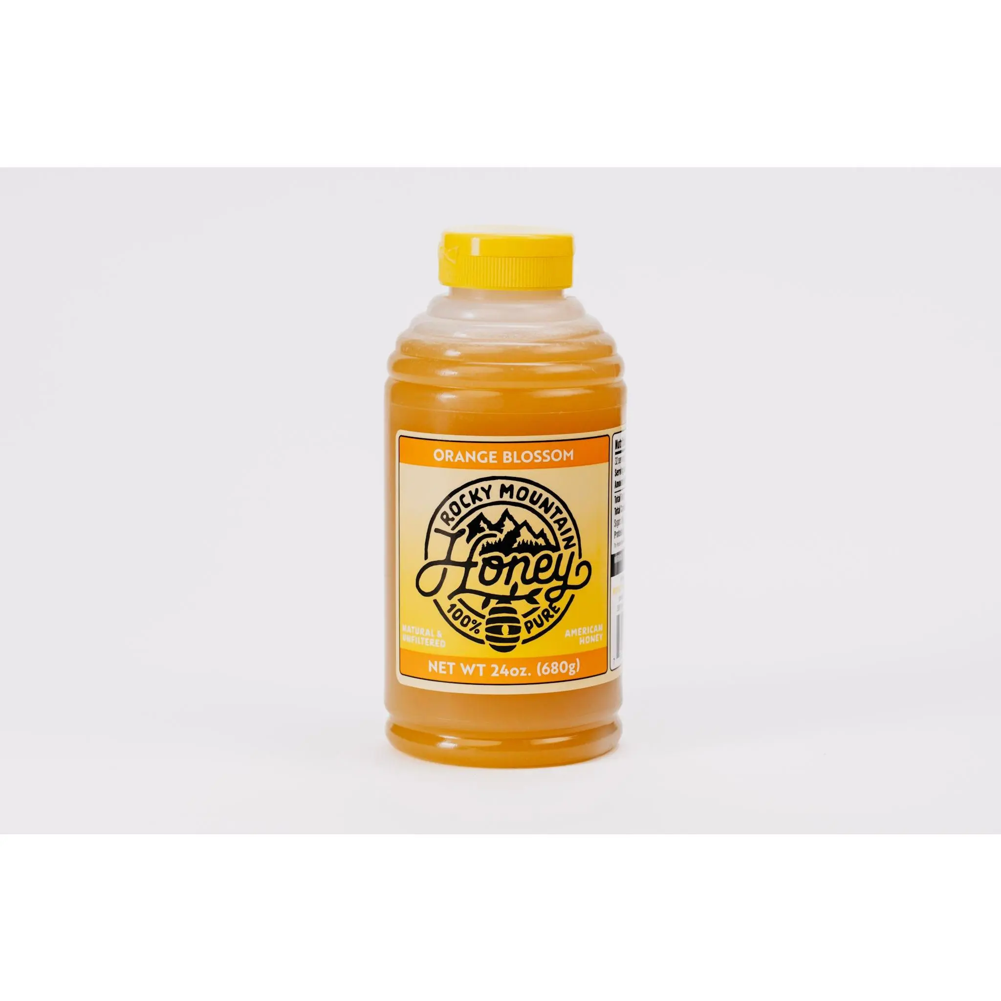 (Case of 12) 24oz Natural Unfiltered Orange Blossom Honey Squeeze Bottles, Citrus Hint Flavor