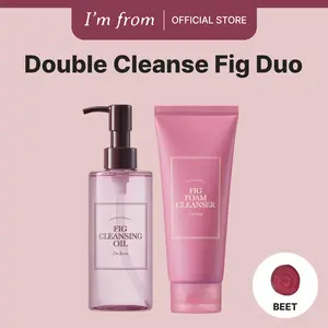 [I’m From Official Shop] Double Cleaning Fig Duo, Fig Cleansing Oil - Korean daily makeup remover for face | Fig Foam Cleanser - Korean Daily Gentle Face Wash for Oily, Sensitive Skin, Sebum Control, Facial Facial Wash Skin Repair Cleanser Skincare