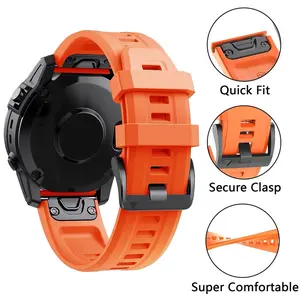 QuickFit 26mm 22mm Silicone Watch Strap For Garmin Fenix 8 Band 7X 7 7S 6X 6 Pro 5 5X Epix 2 965 955 945 Instinct 2 HR MK 1 2 Smartwatch Strap Smart Watch Straps Smartwatch Accessories