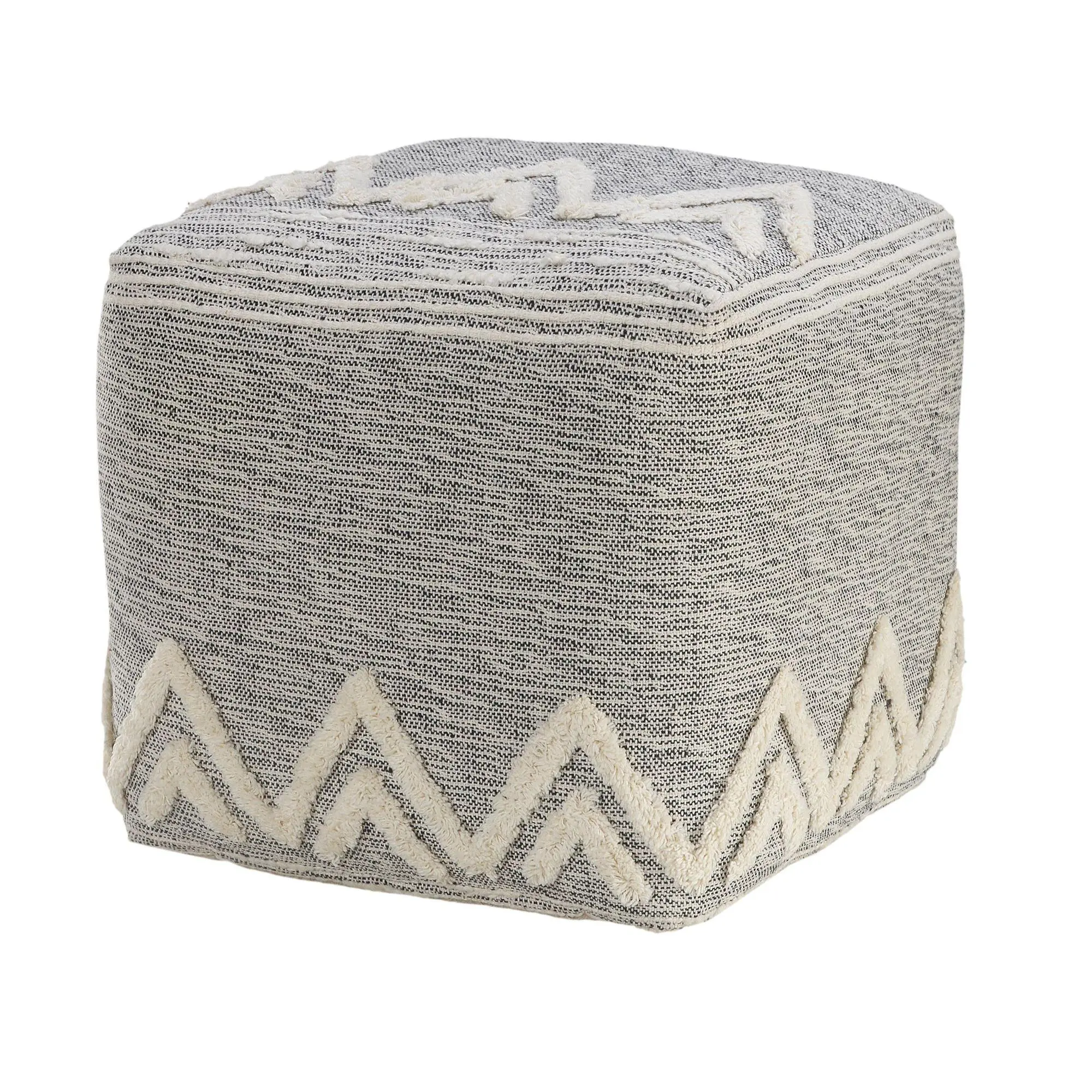 Ox Bay Tufted Mountains Pouf Ottoman