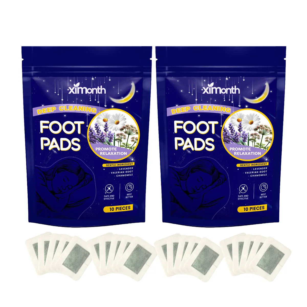 Foot Pads for Care Relief - Traditional Herbal Blend, Nighttime Foot Care Patches for Tired, Sore, Achy Feet, Easy Peel Off, No Sticky Residue, 10 Packs