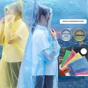 10-Pack Mini Waterproof Raincoat Set, Durable Pe Material, Pocket-Sized & Portable, Ideal for Hiking, Camping, Fishing, Wind-Resistant Blue Floral Design