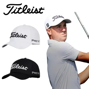 Titleist Tour Performance Men's Golf Hat Pro V1 | Black & White | Adjustable Strap | Playing Golf & Outdoor Activities