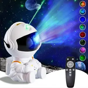 Astronaut Design Projector Night Light, USB Powered Starry Sky Projector Lamp with Remote Control, Novelty Lighting for Game Room, Bedroom, Home Theater, Indoor Decorative Light