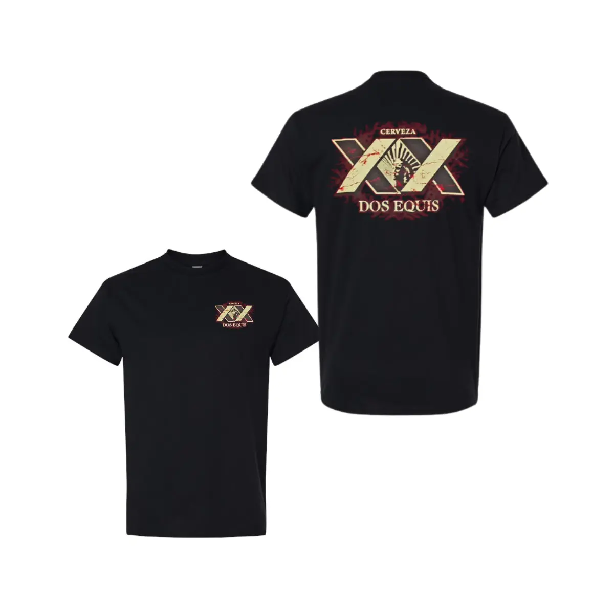 Dos Equis Cerveza XX T shirt, Classic Beer Logo Graphic T shirt, Soft Cotton Blend T shirt, Unisex 2 sides Front & Back Print, Bar Party Drink Apparel for Men & Women, Beer Lover Gift ClothesForYou, GiftIdea  CoolTshirt, FunnyTshirt