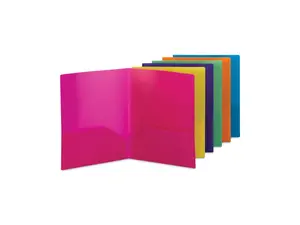 Smead Poly Two-Pocket Folders 100-Sheet Capacity 11 x 8.5 Assorted 6/Pack 87761