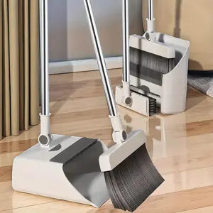 3-in-1 Folding Broom with Dustpan Set & Floor Brush with Long Stainless Steel Handle - Efficient Cleaning, Flexible Design, Quick Dust Removal, Must-Have for Dormitories, Perfect for Home and Office Cleaning