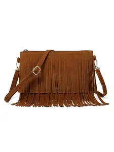 Women's Fashionable Solid Color Tassel Decorated Crossbody Bag, Y2k Vintage Style Casual Shoulder Bag for Daily Used, Casual Trendy Versatile High-quality Daily Commuting Bag, Stylish Versatile Bag, Crossbody Shoulder Bags