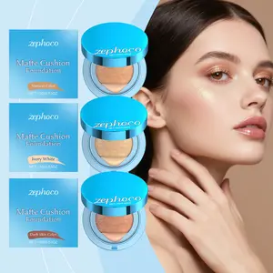 Matte Concealer Cushion Balm Foundation, Long-Lasting Natural Finish, Hydrating Makeup & Brightening, Available in Ivory /natural Color/dark Skin Tone, Brightening Formula Makeup