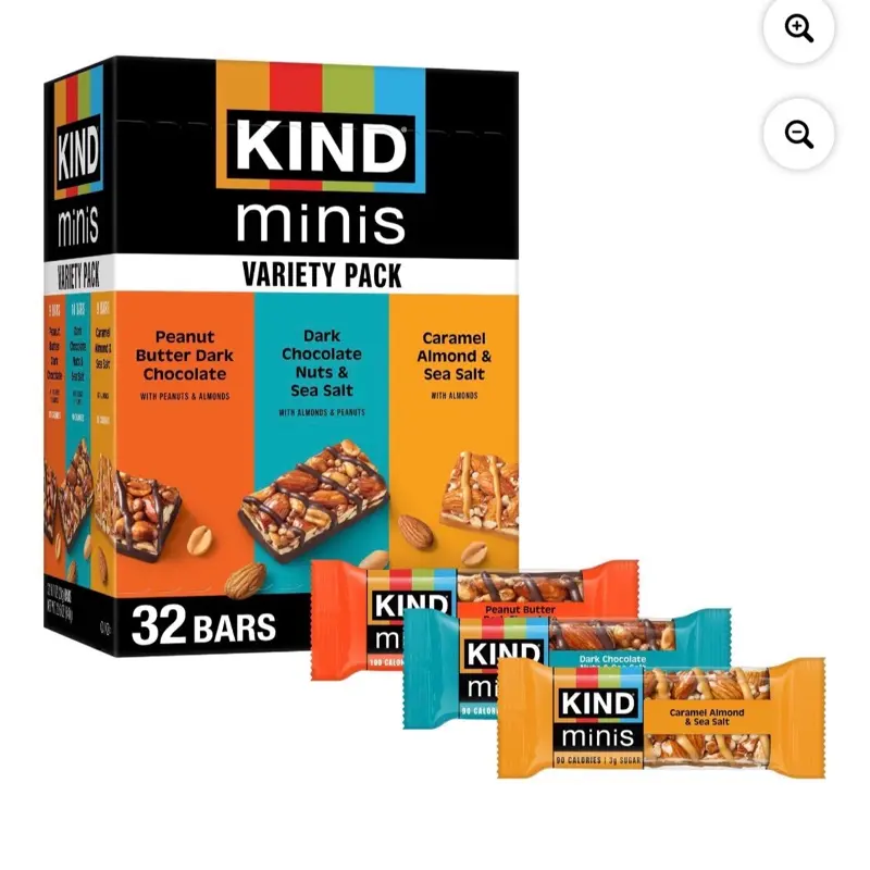 Mini Nut Bar Snacks, Variety Pack, 32 Count