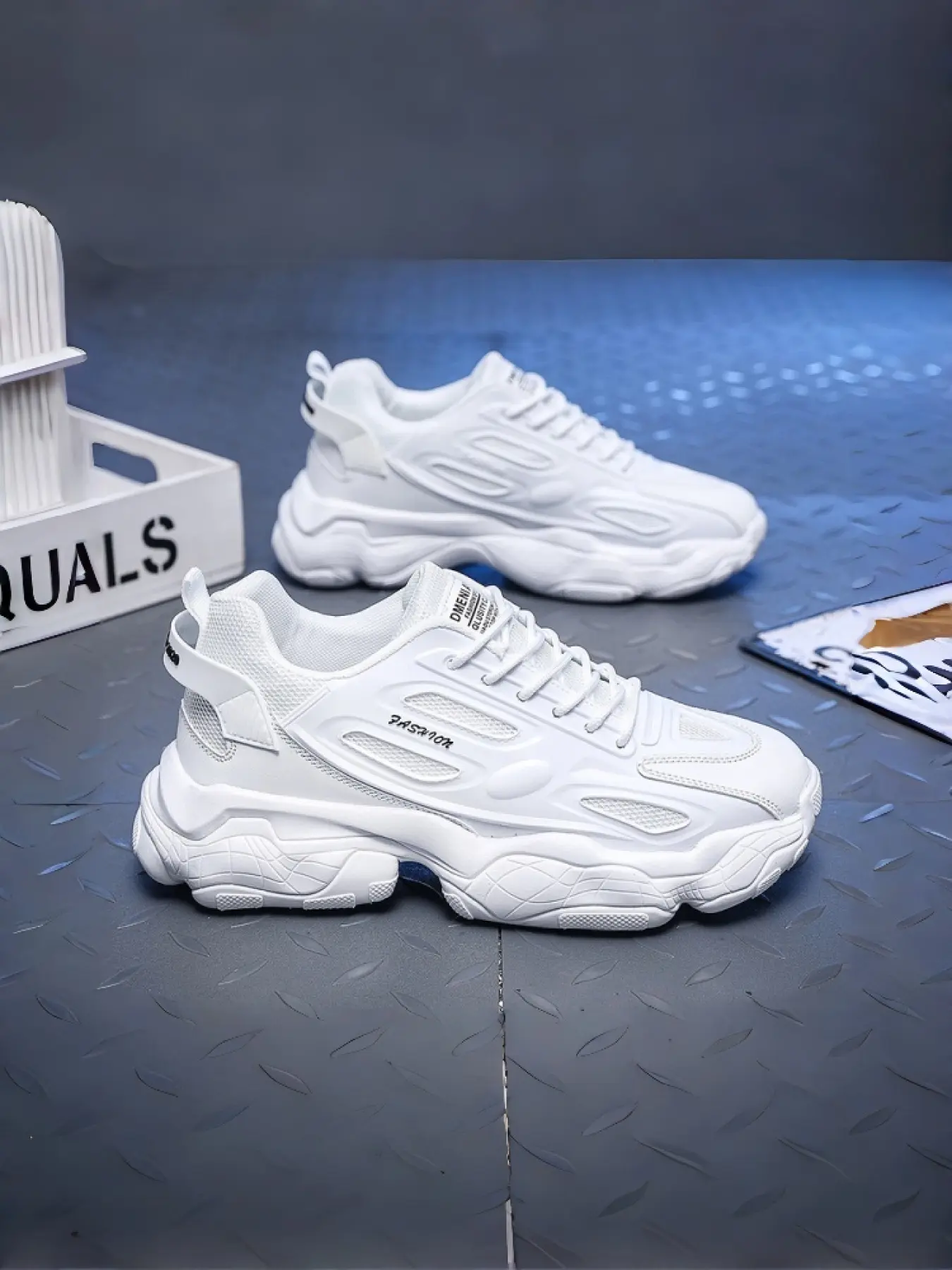 Men's Trendy Elevator Sneakers | Airflow Mesh Sport Shoes | Chunky Sole Design