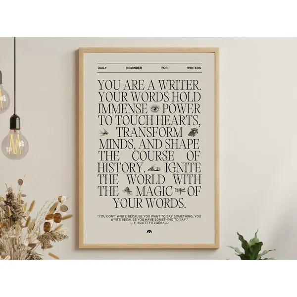 Vintage Writing Manifesto Poster - Inspirational Gift For Writers, Authors, And Poets - Wall Art Print For Writing Motivation