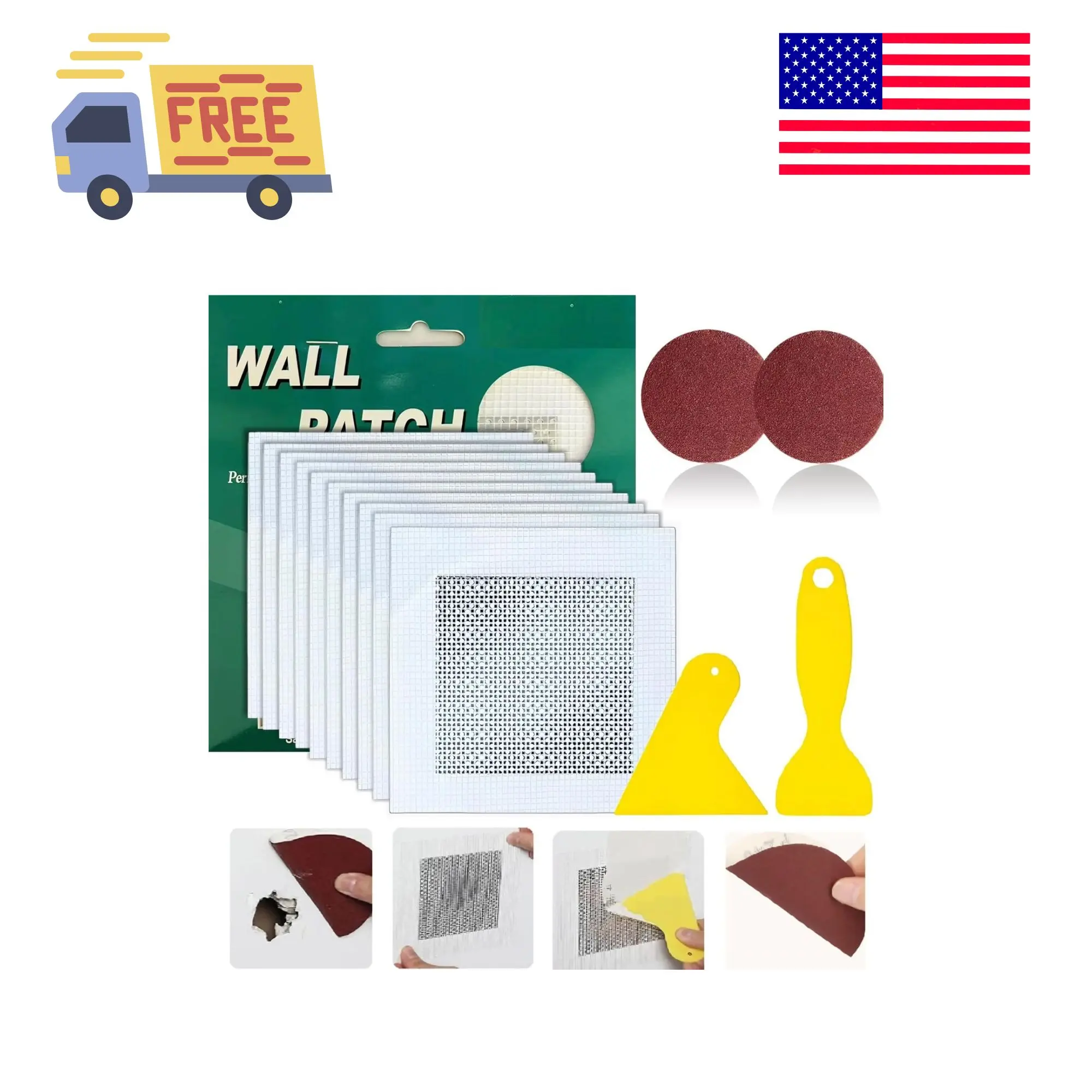 14 Pack Drywall Repairs Patch, Drywall Repair Kit with Extended Self-Adhesive Mesh