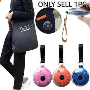 Portable Large Capacity Shopping Bag, Reusable Grocery Bag, 1 Count Foldable Reusable Shopping Bag with Storage Box & Lock, Space Saving Design Bag for Travel Outdoor Office School Picnic
