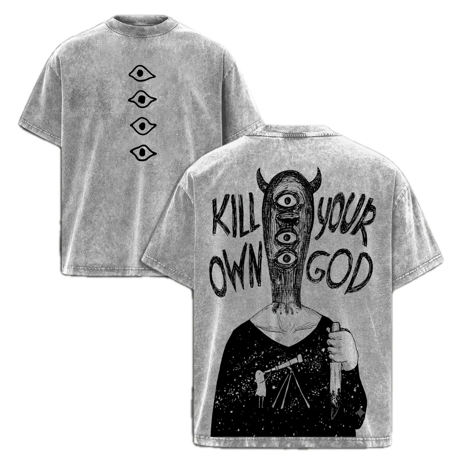 Goodnight Punpun Ver1 Vintage Washed T-Shirt, Double Printed Anime Graphic Tee, Heavyweight Cotton Oversized Manga Streetwear Shirt, Unisex Anime Fan Gift